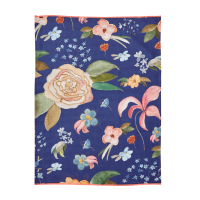 Cotton Tea Towel with Blue Fall Flower Print By Rice DK